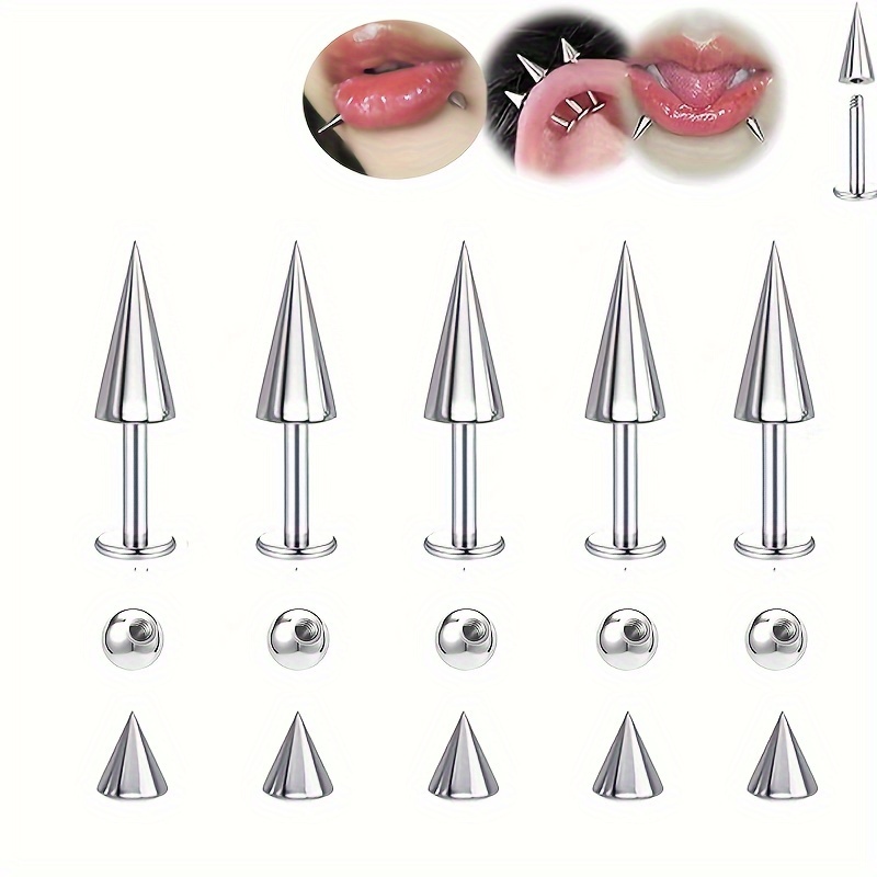 Body Jewelry Replacement Ball - 5pcs Spikes Punk Fashion Usta ze