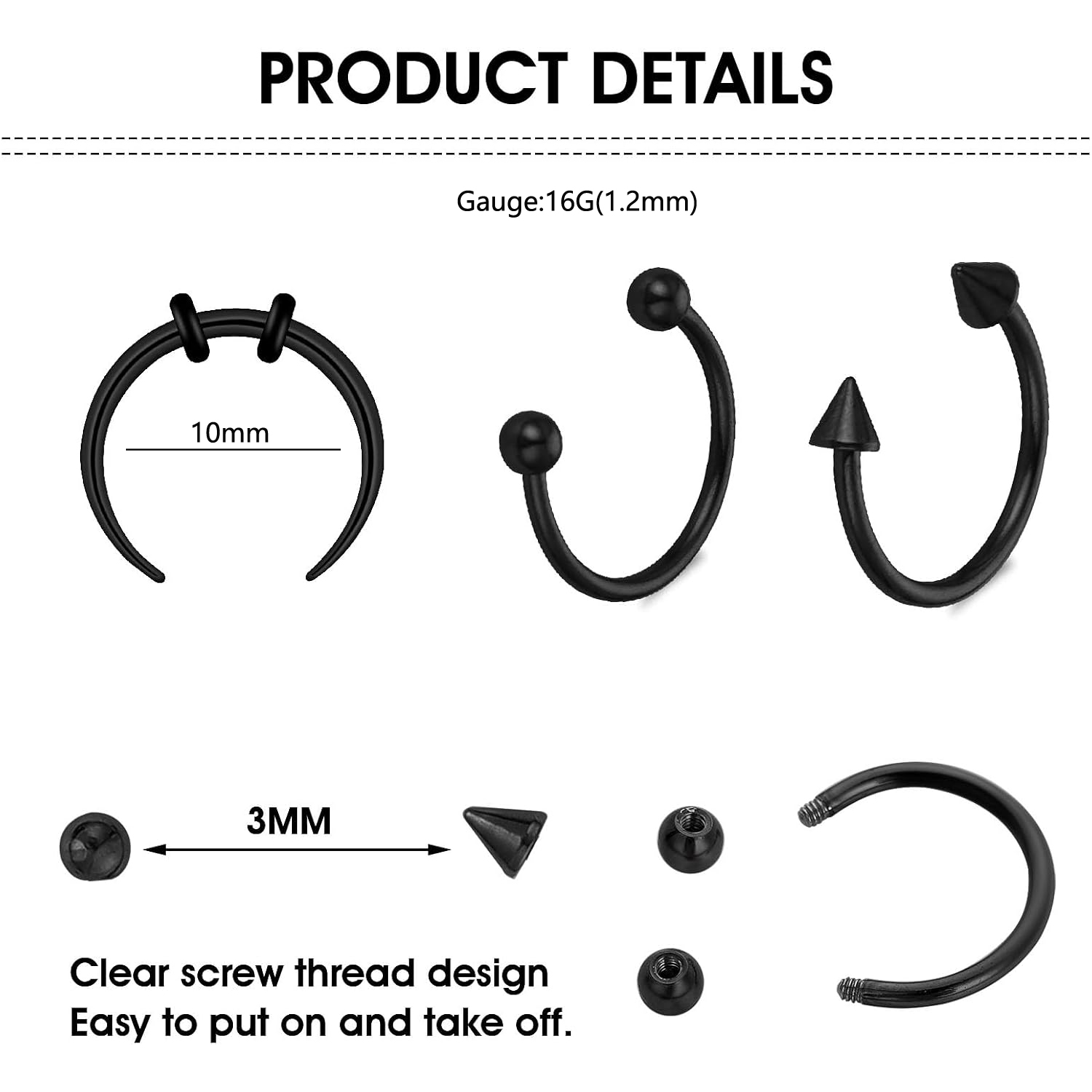 15 sztuk Zestaw Septum nos pie – Body Jewelry Replacement Ball recenzja i cena