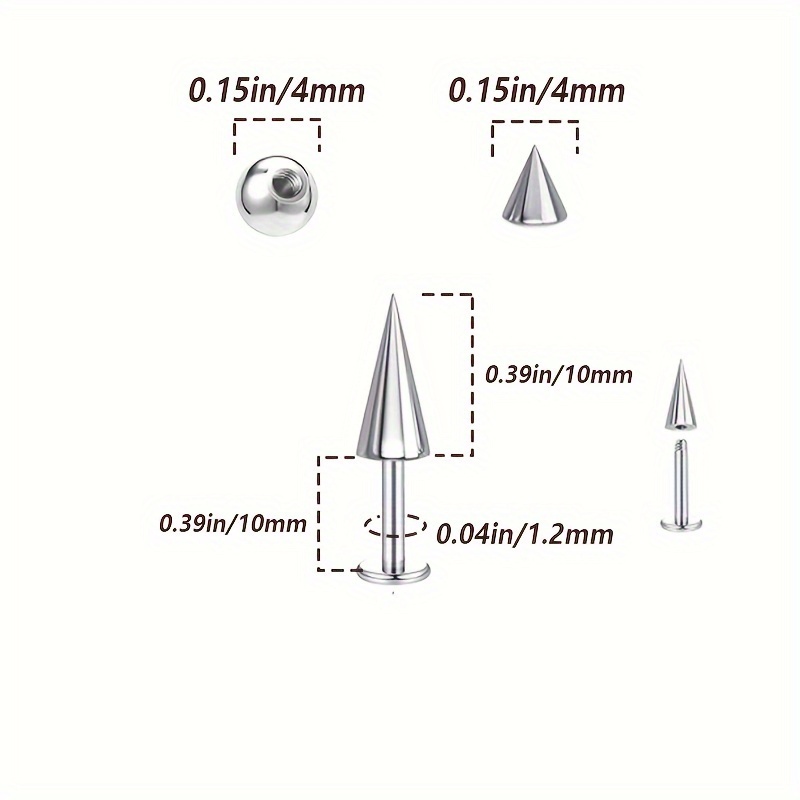 5pcs Spikes Punk Fashion Usta  – Body Jewelry Replacement Ball recenzja i cena