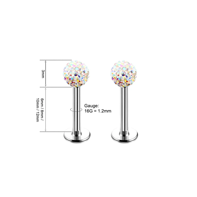 4 sztuki, 16G, piercing do ust – Body Jewelry Surgical Steel recenzja i cena