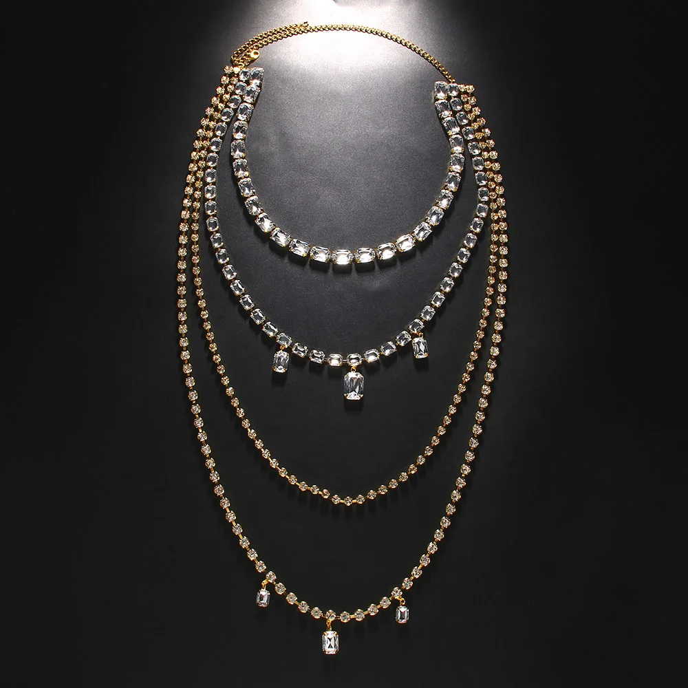 Połysk Rhinestone długi frędze – Body Jewelry Necklace recenzja i cena